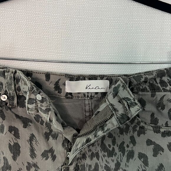 KanCan Leopard Print High Rise Gray Shorts - 0235 - Picture 3 of 5